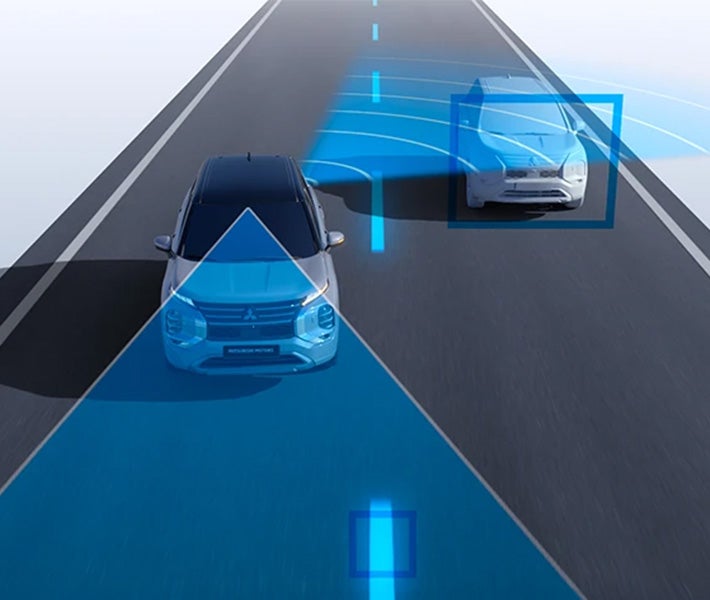 2025 Mitsubishi Outlander SUV con la advertencia del Blind Spot